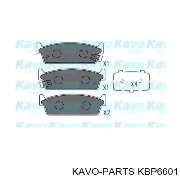 Задние тормозные колодки KBP6601 Kavo Parts