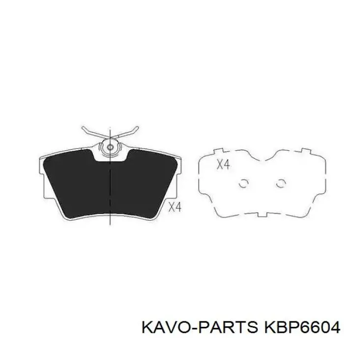 KBP-6604 Kavo Parts sapatas do freio traseiras de disco