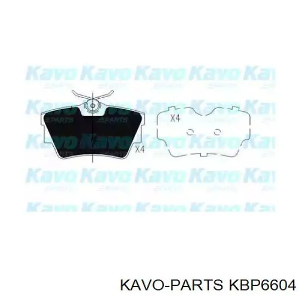 Pastillas de freno traseras KBP6604 Kavo Parts