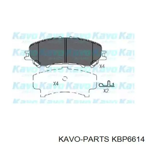 KBP-6614 Kavo Parts sapatas do freio dianteiras de disco