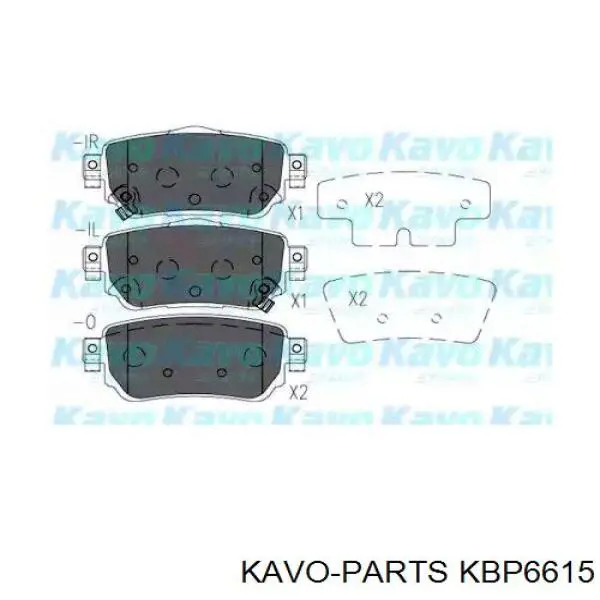 KBP-6615 Kavo Parts sapatas do freio traseiras de disco