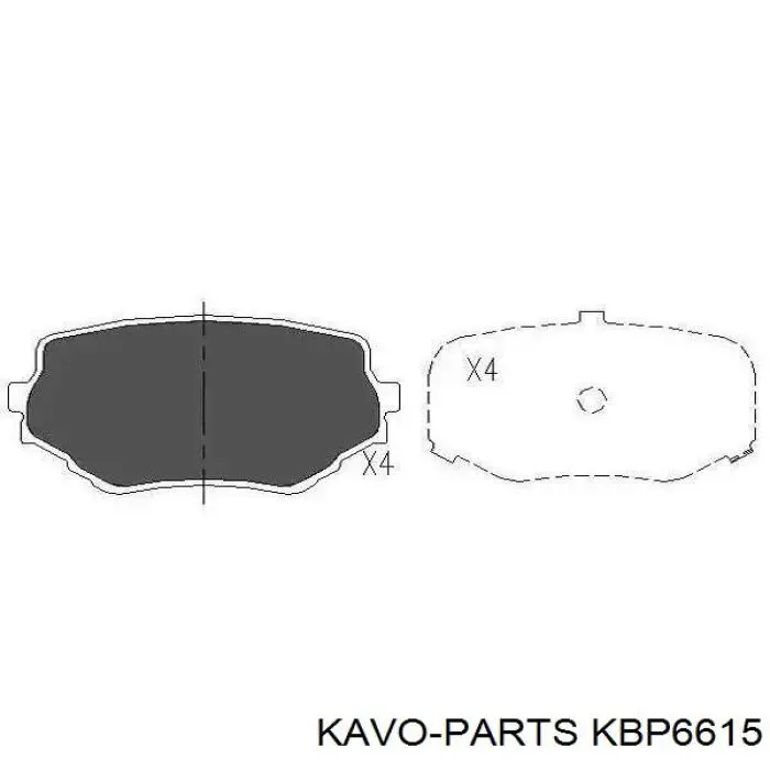 Задние дисковые колодки Kavo Parts KBP6615