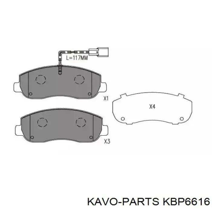 Передние тормозные колодки KBP6616 Kavo Parts