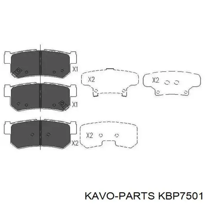 Колодки тормозные задние дисковые KAVO PARTS KBP7501