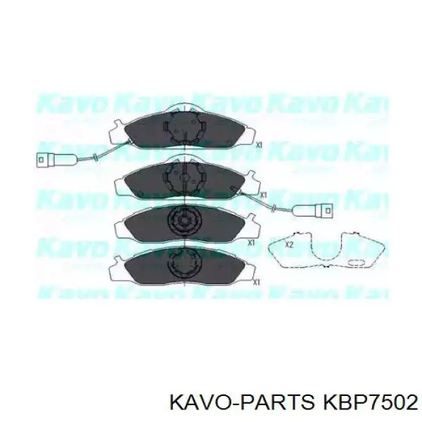 Передние тормозные колодки KBP7502 Kavo Parts