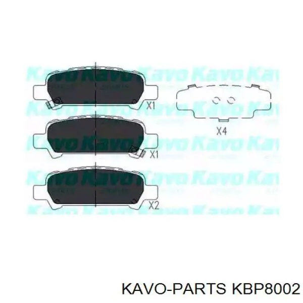 Pastillas de freno traseras KBP8002 Kavo Parts