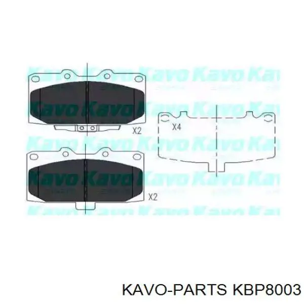 Колодки тормозные передние дисковые Kavo Parts KBP8003