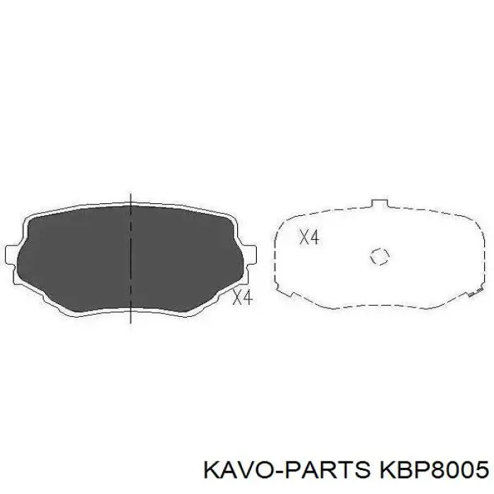 Колодки дисковые  Kavo Parts KBP8005 цена, от 14.11 USD