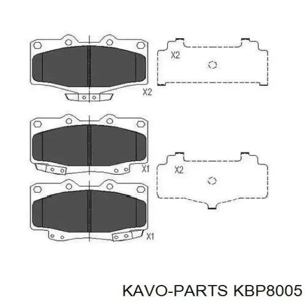 KBP8005 Kavo Parts Колодки тормозные дисковые комплект