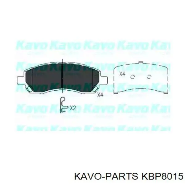 Передние тормозные колодки KBP8015 Kavo Parts