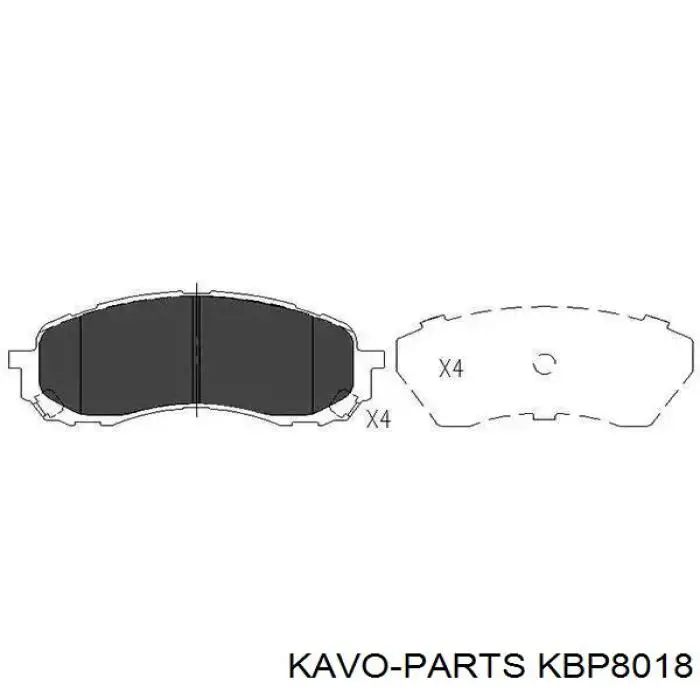 KBP-8018 Kavo Parts sapatas do freio dianteiras de disco