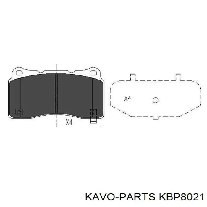 Pastillas de freno delanteras KBP8021 Kavo Parts