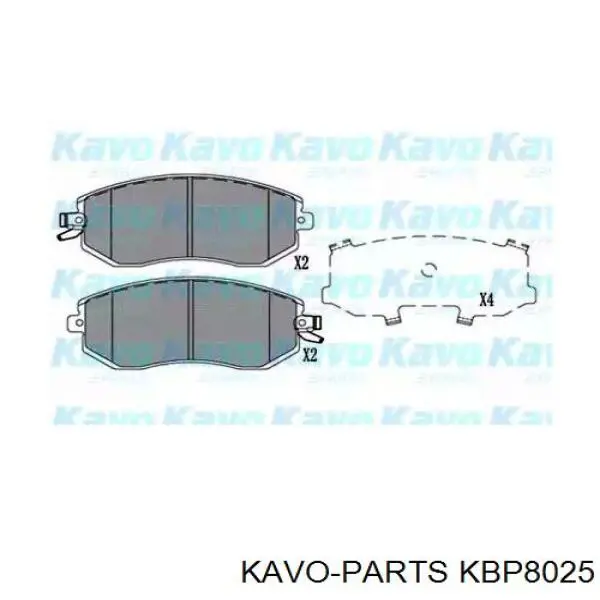 Передние тормозные колодки KBP8025 Kavo Parts