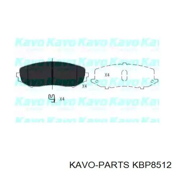 Pastillas de freno delanteras KBP8512 Kavo Parts