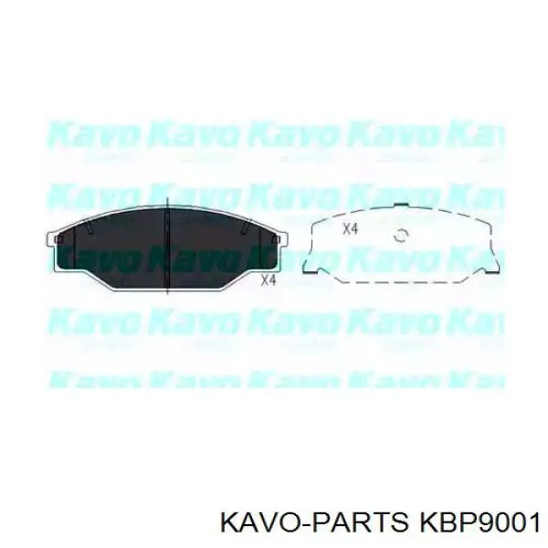 Передние тормозные колодки KBP9001 Kavo Parts