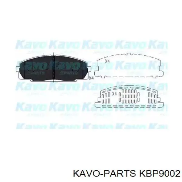 KBP-9002 Kavo Parts sapatas do freio dianteiras de disco