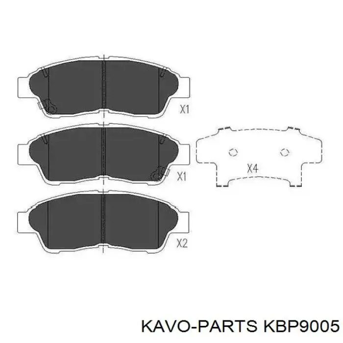 KBP-9005 Kavo Parts sapatas do freio dianteiras de disco