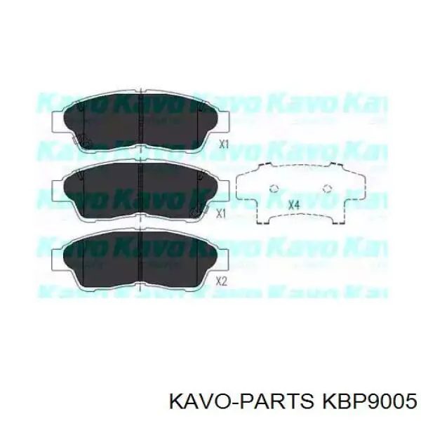 Pastillas de freno delanteras KBP9005 Kavo Parts