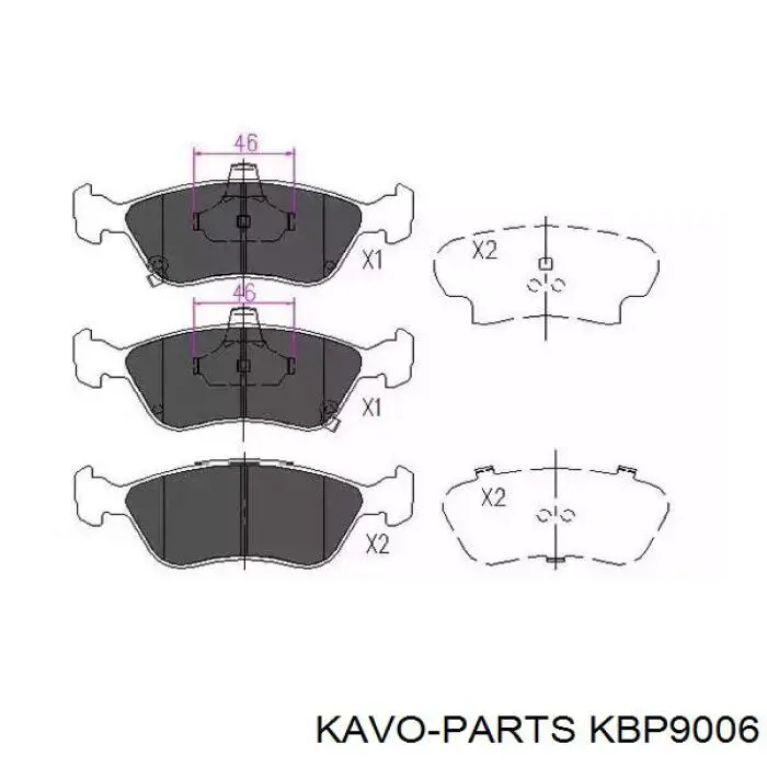 KBP9006 Kavo Parts sapatas do freio dianteiras de disco