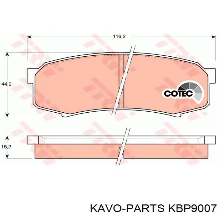 Колодки дисковые  Kavo Parts KBP9007 цена, от 19.28 USD