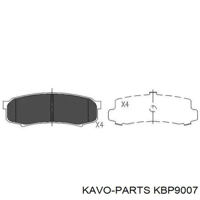 KBP-9007 Kavo Parts sapatas do freio traseiras de disco