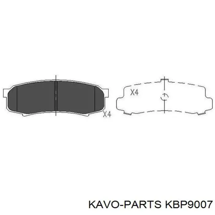 Pastillas de freno traseras KBP9007 Kavo Parts