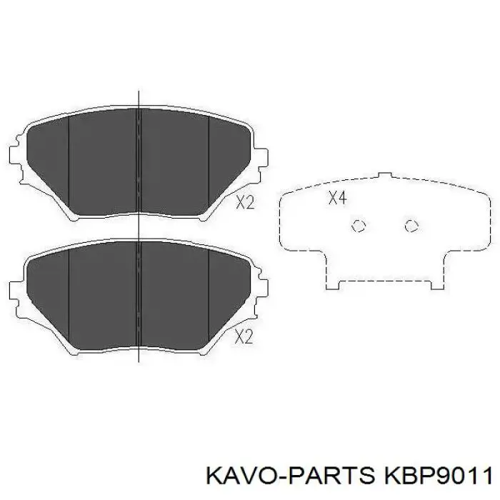 KBP-9011 Kavo Parts sapatas do freio dianteiras de disco