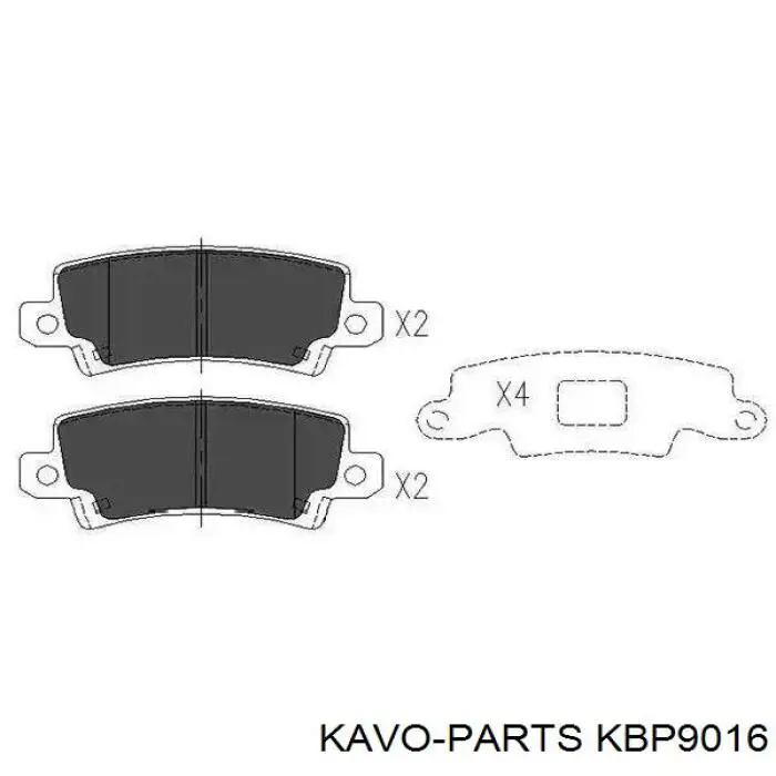 KBP9016 Kavo Parts sapatas do freio traseiras de disco