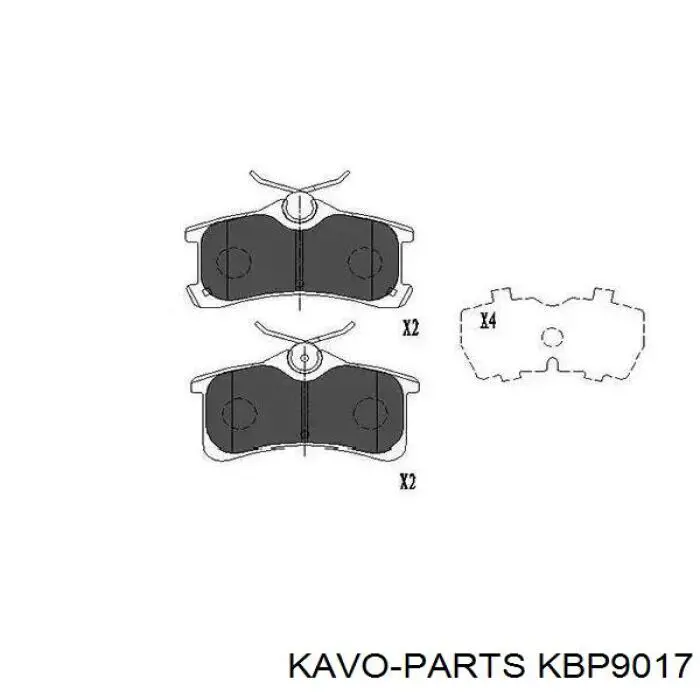 Задние тормозные колодки KBP9017 Kavo Parts