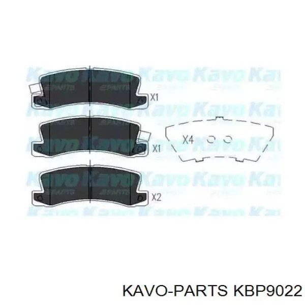 Pastillas de freno traseras KBP9022 Kavo Parts