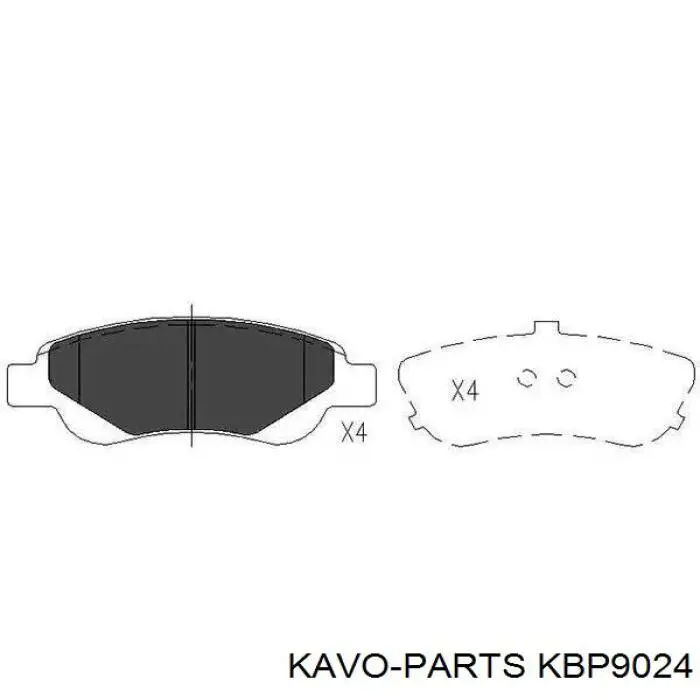 KBP-9024 Kavo Parts sapatas do freio dianteiras de disco