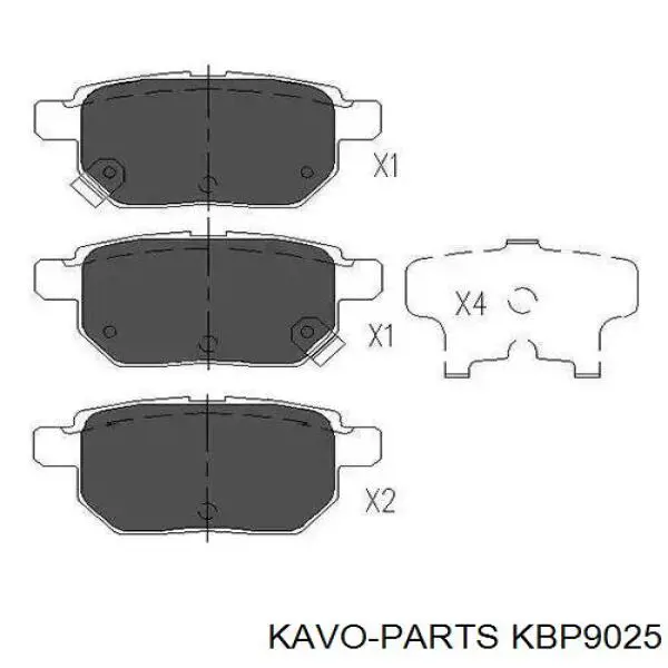Колодки тормозные задние дисковые Kavo Parts KBP9025
