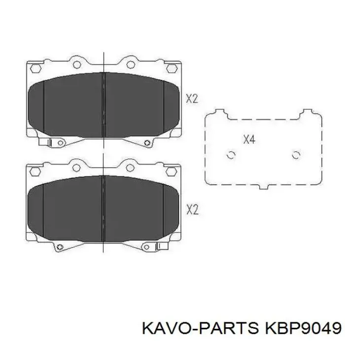KBP-9049 Kavo Parts sapatas do freio traseiras de disco