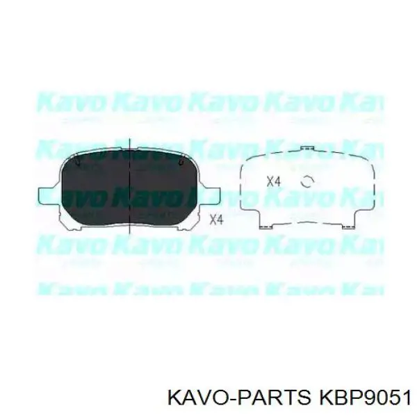 Передние тормозные колодки KBP9051 Kavo Parts