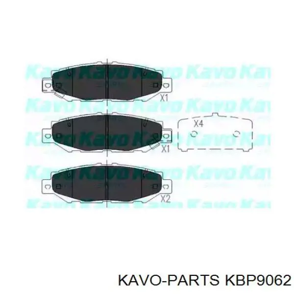 Задние тормозные колодки KBP9062 Kavo Parts