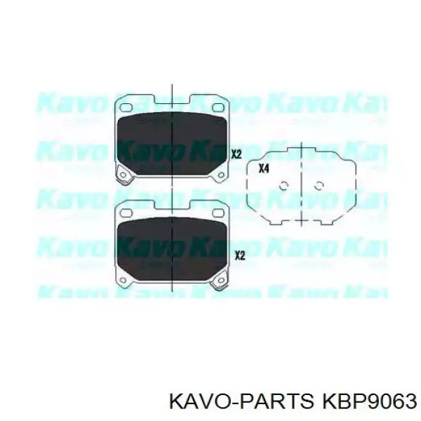 Задние тормозные колодки KBP9063 Kavo Parts