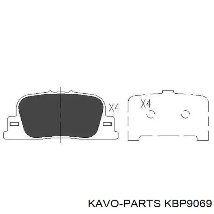 Колодки тормозные задние дисковые KAVO PARTS KBP9069