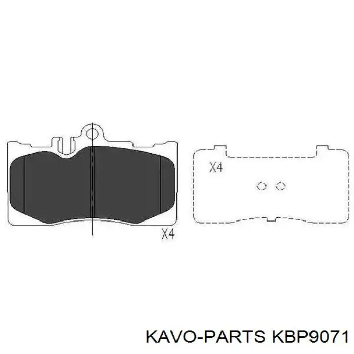 Передние тормозные колодки KBP9071 Kavo Parts