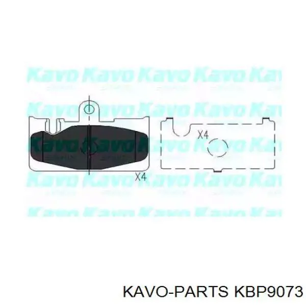 Задние тормозные колодки KBP9073 Kavo Parts