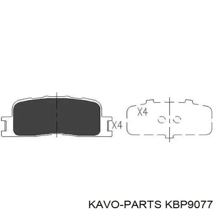 Задние тормозные колодки KBP9077 Kavo Parts