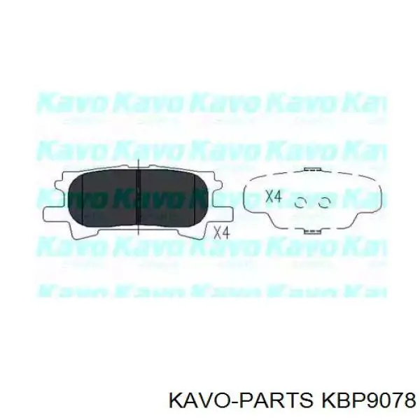 Задние тормозные колодки KBP9078 Kavo Parts