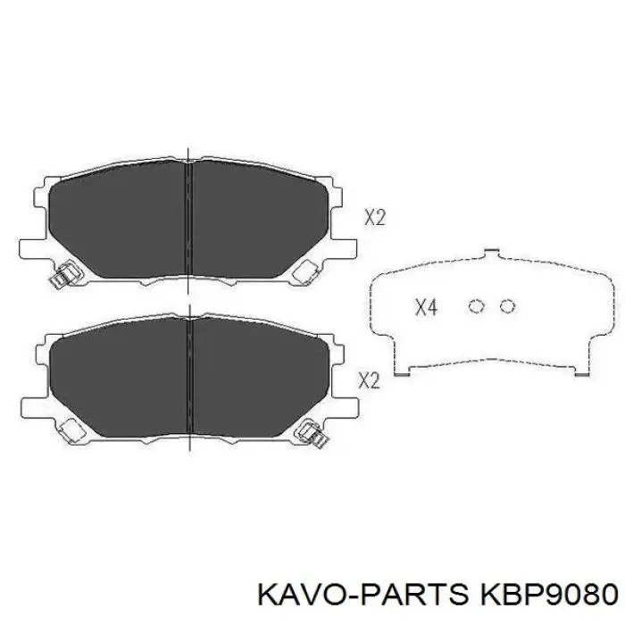 Передние тормозные колодки KBP9080 Kavo Parts