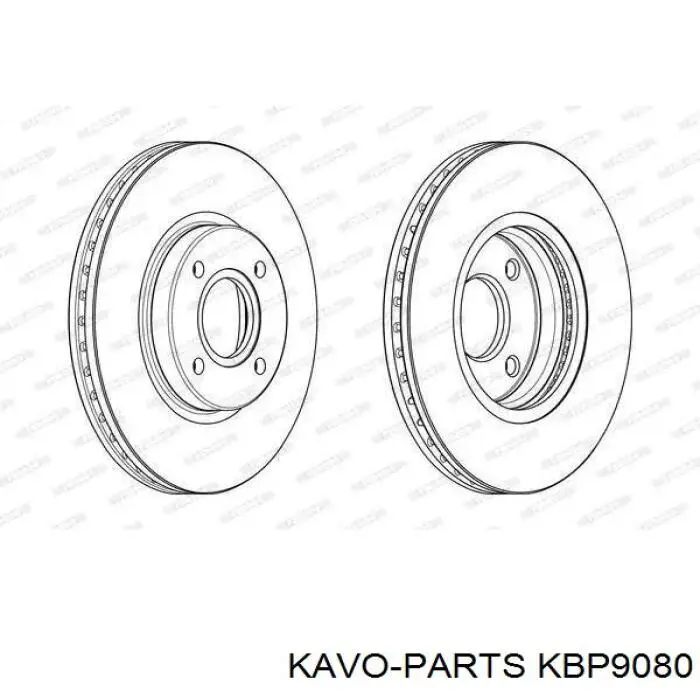 Передние тормозные колодки KBP9080 Kavo Parts