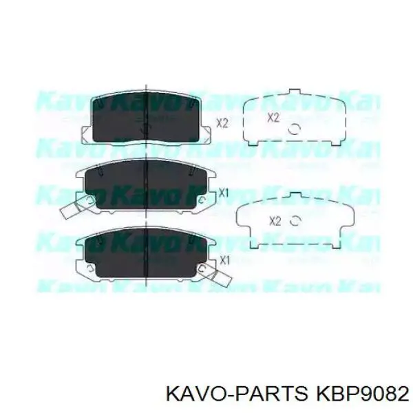 KBP9082 Kavo Parts задние тормозные колодки