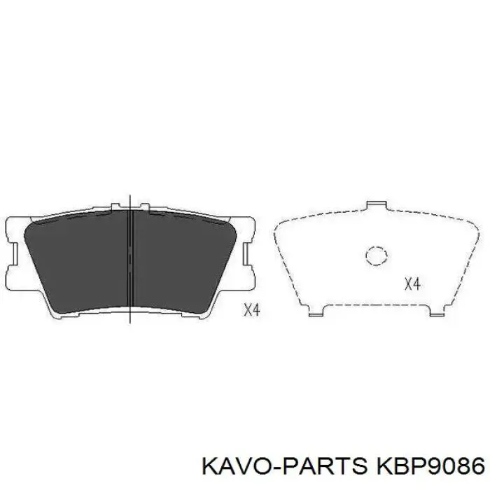 Задние тормозные колодки KBP9086 Kavo Parts