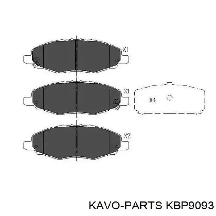 Передние тормозные колодки KBP9093 Kavo Parts