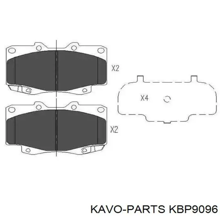 KBP9096 Kavo Parts sapatas do freio dianteiras de disco