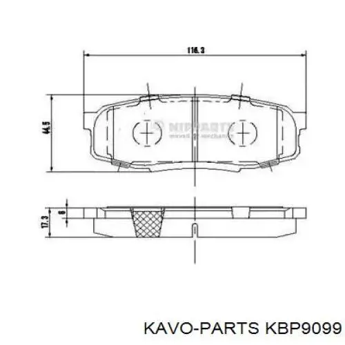 Колодки дисковые  Kavo Parts KBP9099 цена, от 23.98 USD