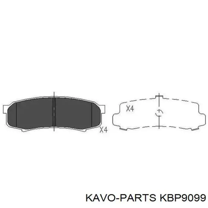 Задние тормозные колодки KBP9099 Kavo Parts