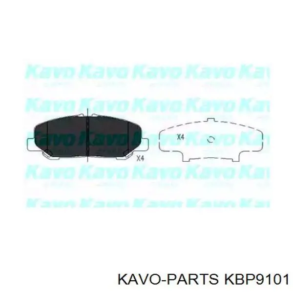 Передние тормозные колодки KBP9101 Kavo Parts